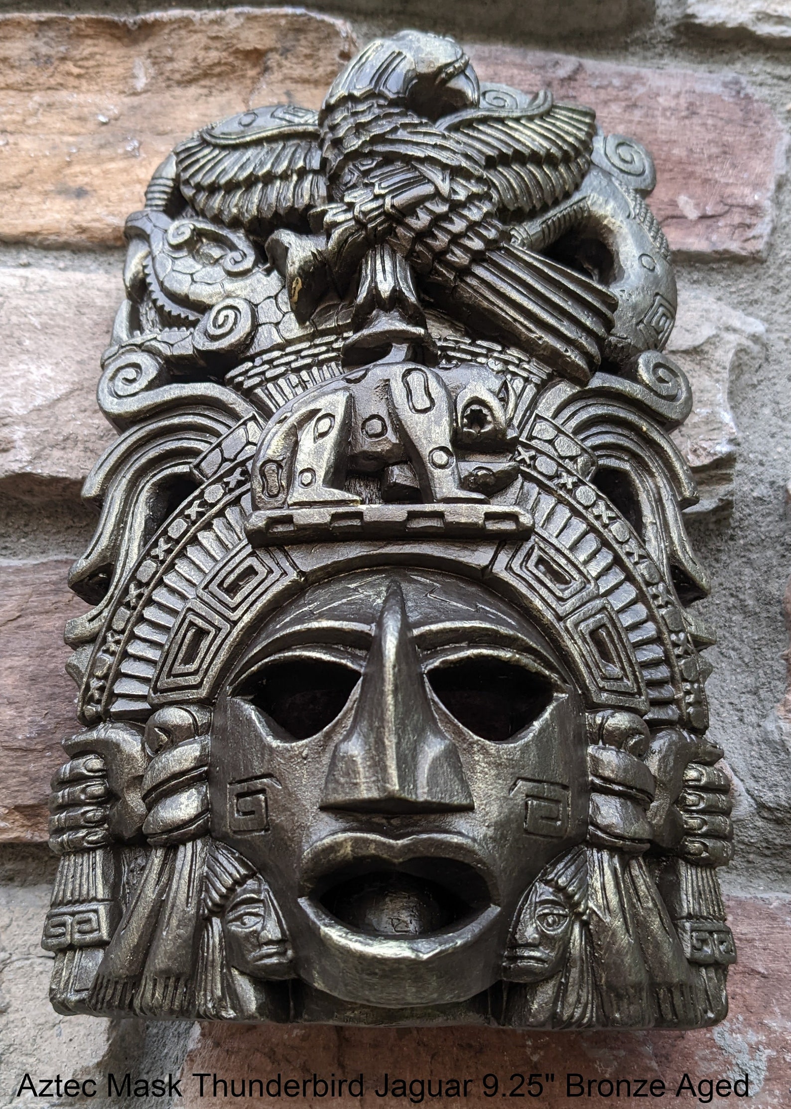 Aztec Maya Artifact Mask Thunderbird Jaguar Sculpture Statue - Etsy