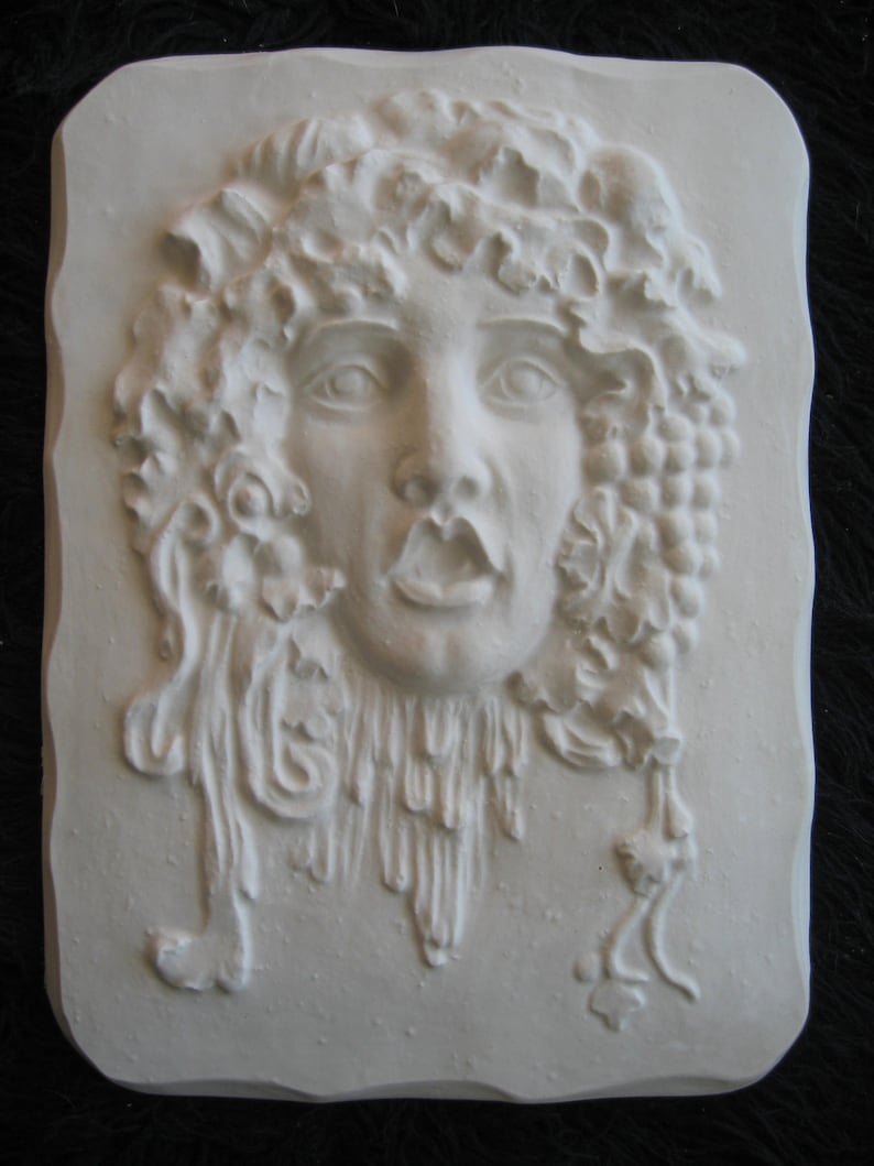 Roman Greek Lady BACCHUS Greenwoman Figure Sculptural Wall image 0