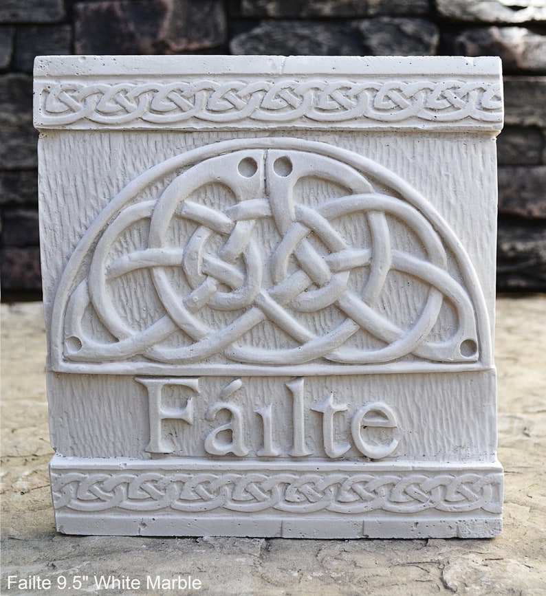 FAILTE Irish WELCOME Ireland Gaelic Celtic Stone Sign Plaque Www.neo-m ...