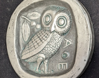 Roman Greek Athena Owl 6" Sculpture statue wall plaque
