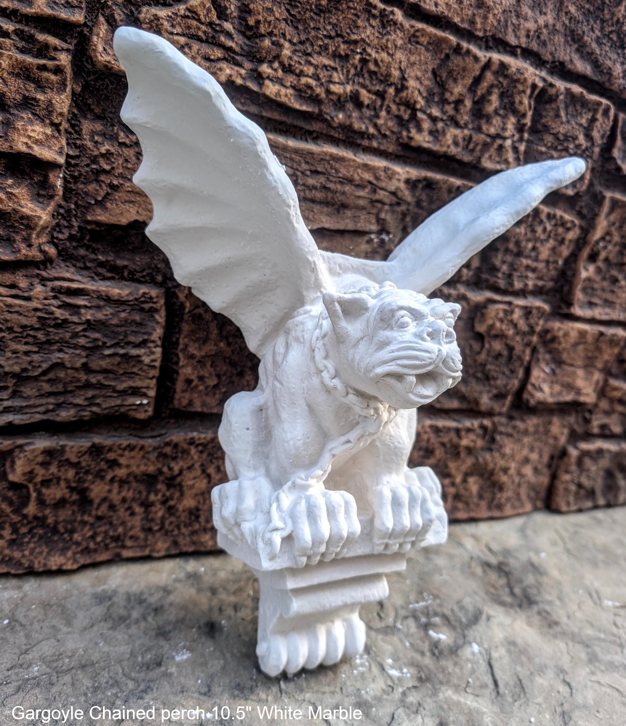 Gargoyle Winged Chained on Perch Wall Plaque Sculpture Sconce Www