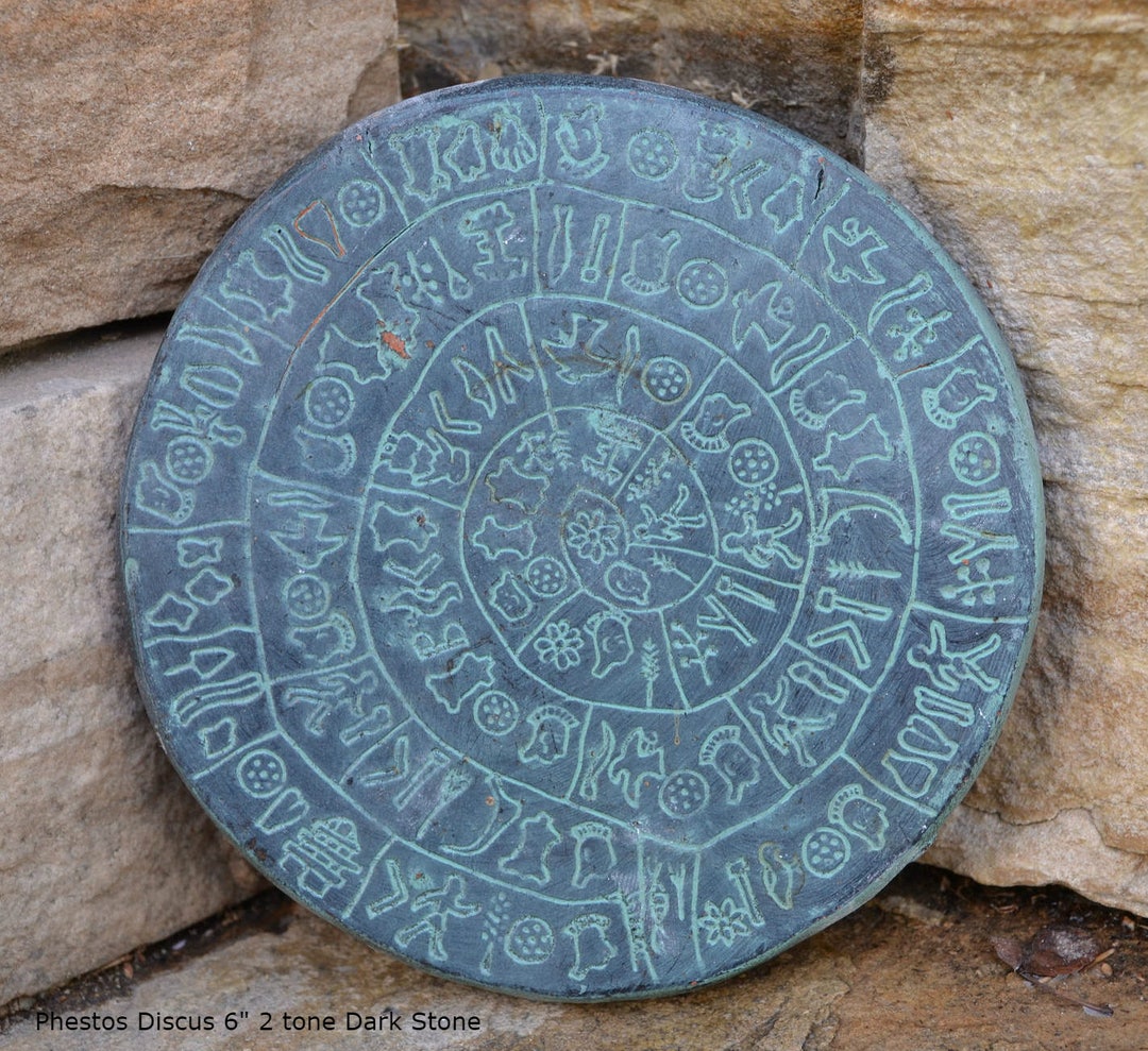 Greek Crete Phaistos Phaestos Discus Plaque Hieroglyphics Wall Plaque ...