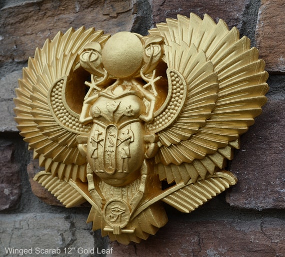 History Egyptian Scarab Ur Pediment Hieroglyph Sculptural Wall ...