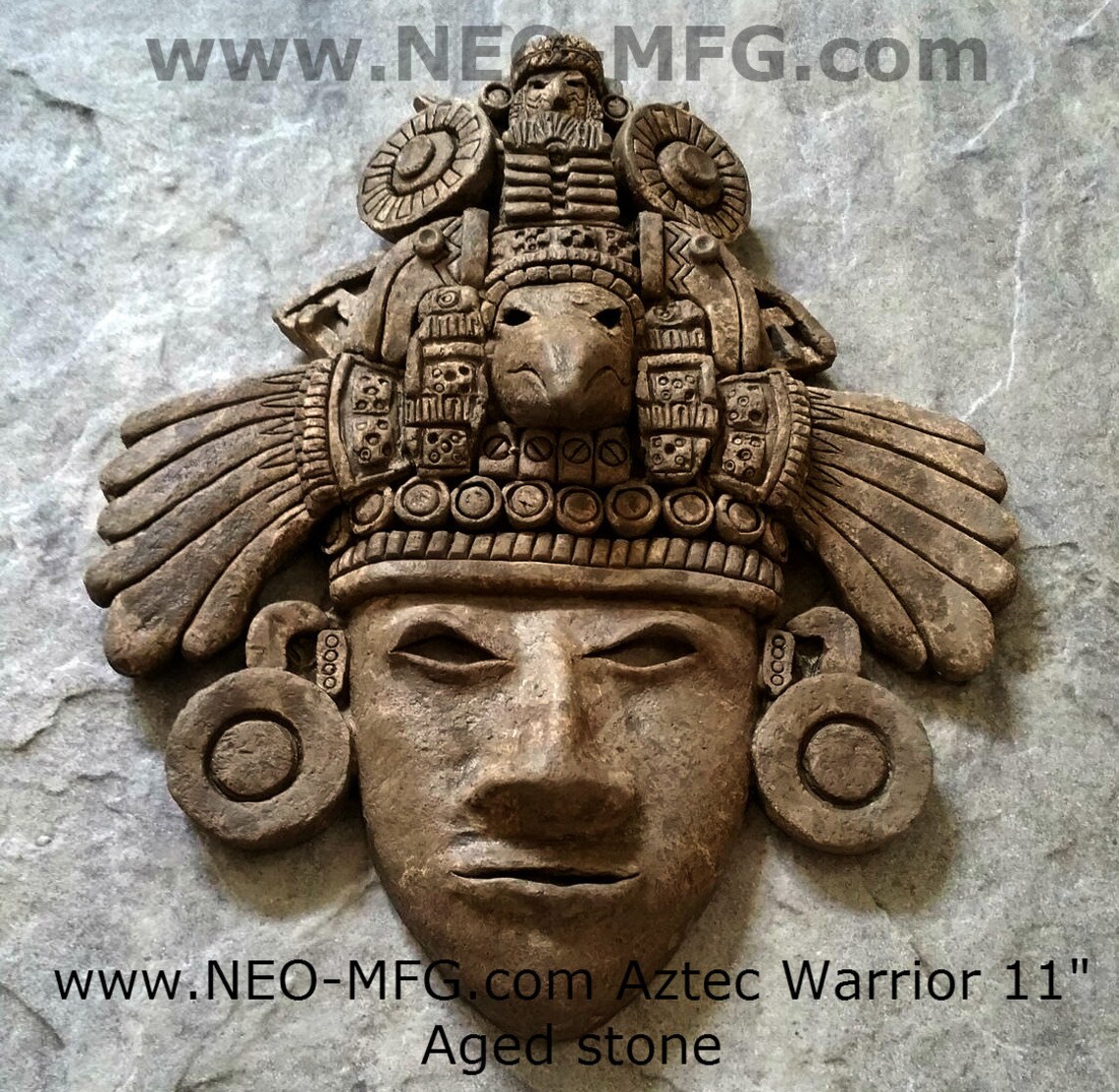 History Aztec Maya Artifact Warrior Mask Sculpture Statue Etsy