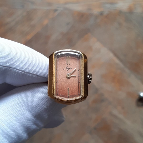 Ring watch "Luch" ,Soviet watch, Ring watch, finger ring, Russian watch, Womens watch, Vintage watch on new ring