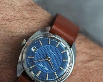 Vintage Poljot Mens Watch, USSR Mechanical Watch, Engraved Gift