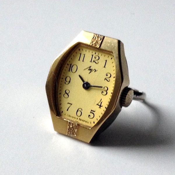 Silver Ring watch ,Vintage ring watch ,Soviet watch ring, montre femme, Ukrainewatch, Mechanical watch