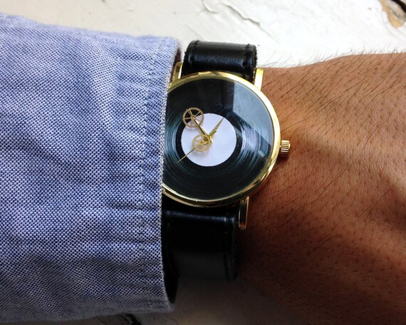 men's watch with gears showing