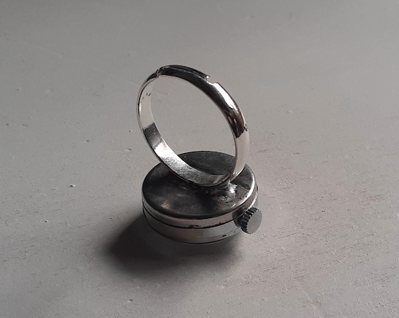 Vintage Mechanical Ring Watch, Steampunk Style, A… - image 6