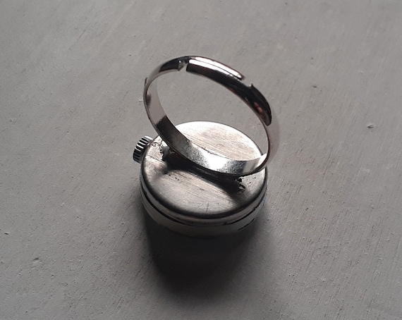 Vintage Mechanical Ring Watch, Steampunk Style, A… - image 5