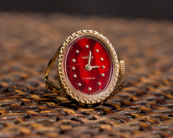 Vintage ring watch ,Gold Ring watch ,Soviet watch… - image 2