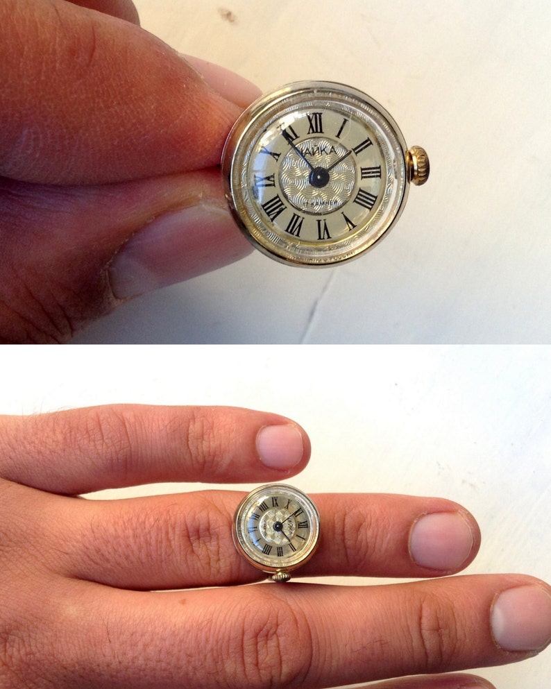 Vintage Ring Watch gold Ring Watch soviet Watch russian Etsy