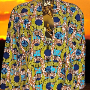 African Print Blazer