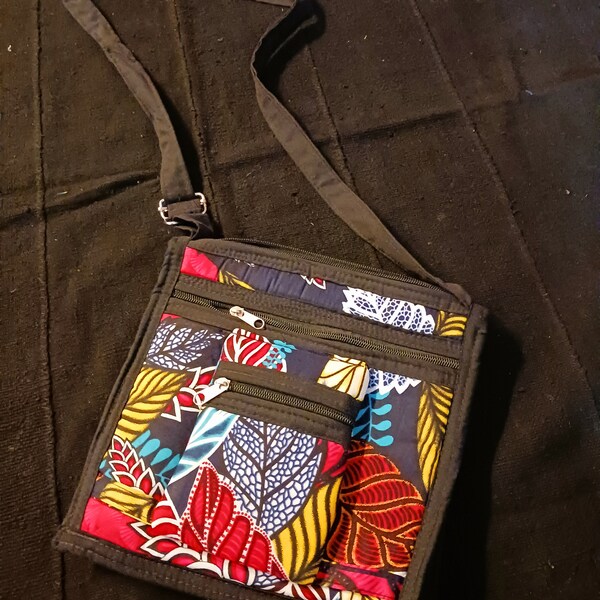 African Mixed Print  Crossbody Pouch