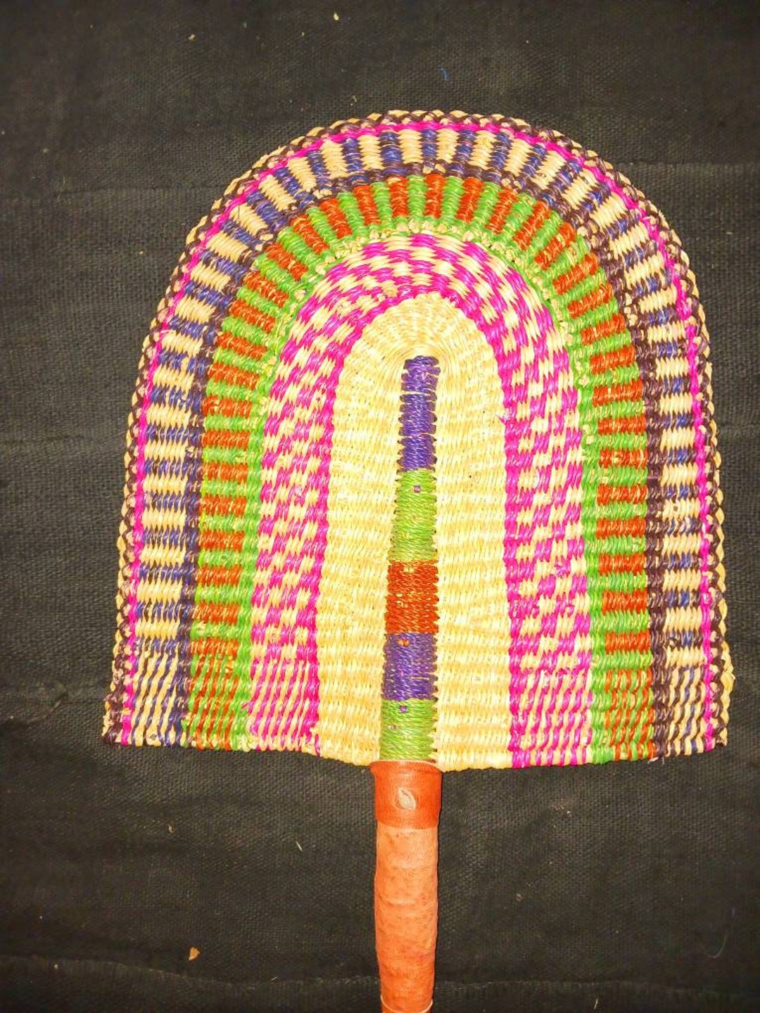African Straw Fan Etsy