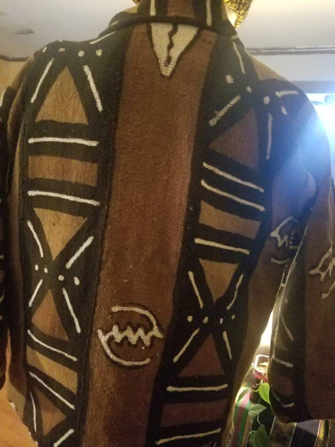 African Authentic Mud Cloth Jacket with front zipper Etsy