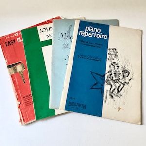 Vintage Piano Sheet Music Books / Set of 4