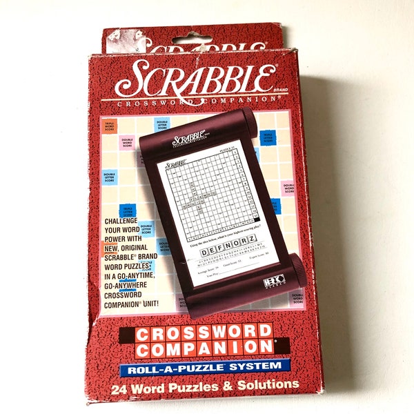 Vintage Travel Sized Scrabble Board Game / Roll a Puzzle System