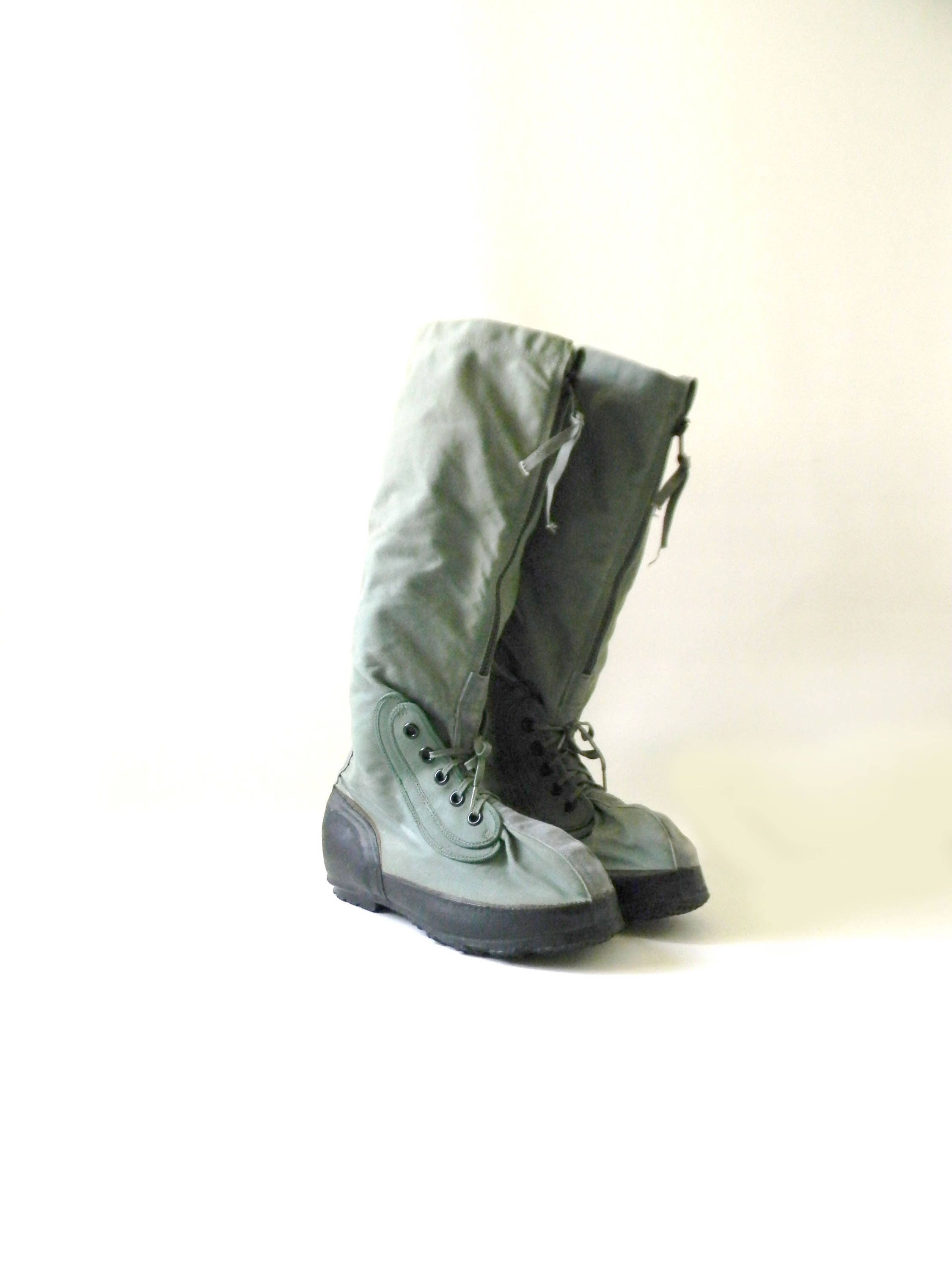 green canvas boots