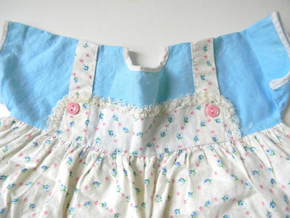 Vintage Pink & Blue Baby Girl Dress - image 1