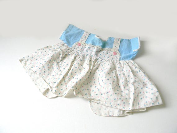 Vintage Pink & Blue Baby Girl Dress - image 2