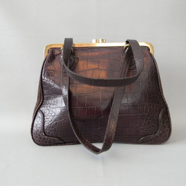 Vintage Brown Leather and Suede Purse