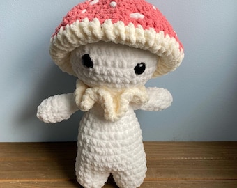 Handmade mushroom stuffy. Mushroom stuffed animal. Baby shower gift. Baby girl. Baby boy.
