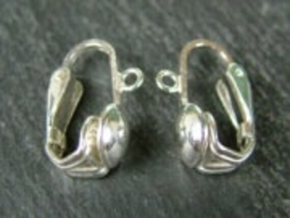 Sterling Silver Earring Lever Back Clip Ear Wires Continental Fittings Shield