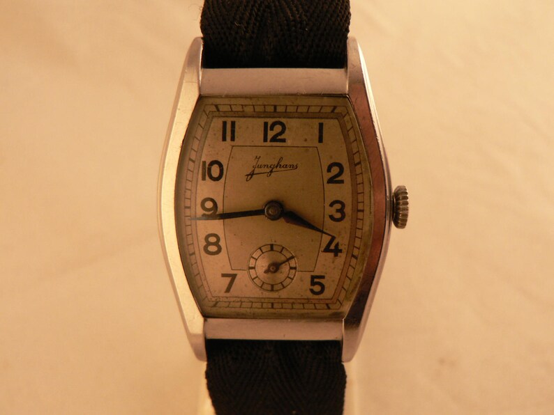 Vintage Junghans Wrist Watch 15 J Caliber 59 Tonneau All Etsy