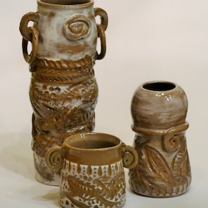 Tall Flower Vase, One of a kind handmade ceramic vase, unique gift, handmade with love in the USA