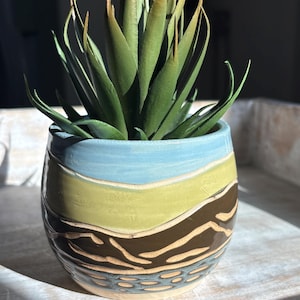 3” cactus planter indoor planter, outdoor planter, succulent planter, handmade pottery, gift for her, gifts for plant lovers