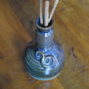 Handmade Blue Ceramic Incense Holder: Aromatherapy Gift