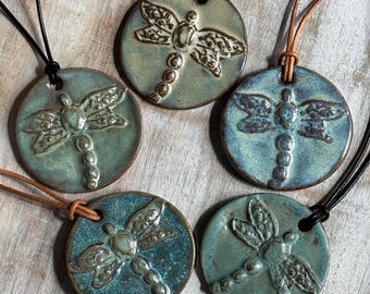 Dragonfly pendant necklace, adjustable, Dragonfly gifts, Handmade pendant necklace, adjustable necklace, gifts for dragonfly lovers, leather