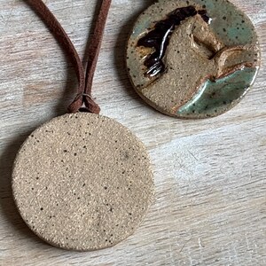 Handmade Ceramic Horse Pendant Necklace: Adjustable Suede Cord, Horse lover gift image 12