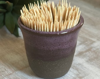 Toothpick holder, handmade pottery toothpick holder, handmade pottery match holder