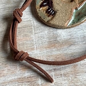 Handmade Ceramic Horse Pendant Necklace: Adjustable Suede Cord, Horse lover gift image 11