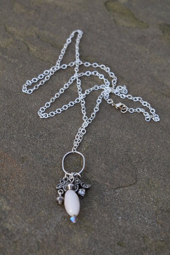 Cluster Charm Necklace on Silver Chain 