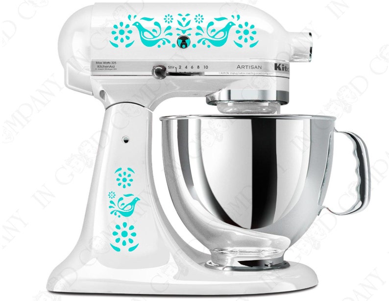 White Watercolor Roses Stand Mixer Decal Set, Fits Kitchenaid or Other  Kitchen Mixer Brands, Includes 6 Small Floral Stickers WBMIX001 