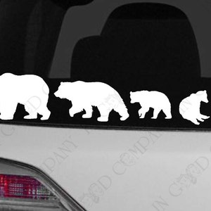 Personalized Bear Family Decal - YOUR COLOR CHOICE - for your Car, Truck, or Other Smooth Surface - 4&quot; High X ???&quot; Wide!