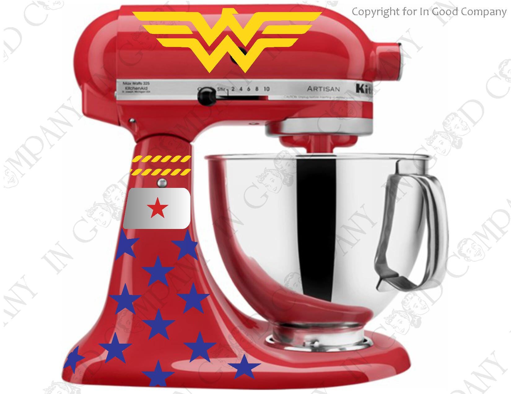 Retro Wonder Woman Decal Kit for your KitchenAid Mixer Etsy