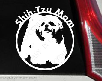 Shih-Tzu Mom OR Shih-Tzu Dad (Your Choice) Auto Decal - Back Auto Window Decal Sticker - Dog Breed: Shih-Tzu - 6" X 5.5"
