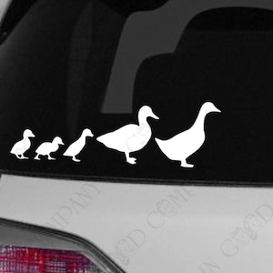 Personalized Duck Family Sticker Decal - YOUR COLOR CHOICE - for your Car, Truck, or Other Smooth Surface - 4&quot; High X ??&quot; Wide - Bonus Bows!