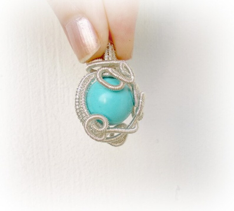 silver plated Weave Pendant wire jewelry SALE30/%OFF wire wrapped jewelry handmade boho jewelry blue turquoise Wire wrapped pendant