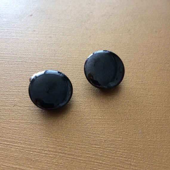Black clip on earrings, 60s, 50s, vintage earrings