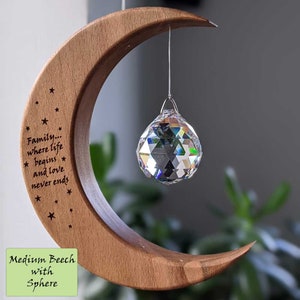 Family inspired wooden suncatcher gift for birthdays, engagements, weddings, new baby, new home image 7