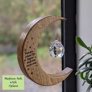 Family inspired wooden suncatcher gift for birthdays, engagements, weddings, new baby, new home image 8