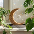 Friendship gift - Irish moon suncatcher - wooden personalised gift - rainbowmaker - angel crystal product logo
