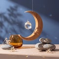 Crystal Moon Suncatcher: Irish Wood, Rainbow Prism - Medium