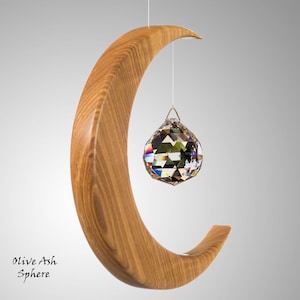 Moon Suncatcher Gift from Ireland Wood & Crystal Mother's Day Wooden Gift LARGE Version image 5