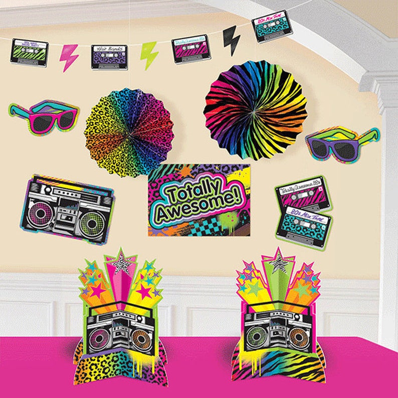 Totally 80s Room Decorating Kit 10 Pc 80 S Party Etsy